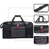 55 Liter, 24 Inch Lightweight Canvas Duffle Bags for Men & Women For Traveling, the Gym, and as Sports Equipment Bag/Organizer (Black 3)
