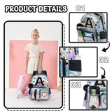 Meetbelify Backpack for Girls Backpacks with Lunch Box Pencil Case for Elementary Student Kids School Travel Bag for Girls Ages 6-8 Years Old Black A