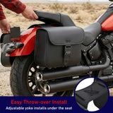 Nomad Motorcycle Saddlebags – Universal Throw Over Saddle Bag for Cruiser, Touring & Chopper Bikes – Heavy Duty, Waterproof, Secure Numeric Lock, Easy Mount, Rider Storage