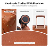 NZBZ Vintage Luggage Sets for Women Retro Suitcase Cute Vintage Expandable Luggage of 3 (Rust Orange, 20inch & 24inch & 28inch)