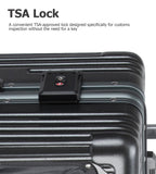 feilario Aluminium Frame PC Hard Shell Spinner Wheels Luggage,20.8"X15"X8.7 Airline Approved Built-In TSA lock Carry on Suitcase, with Cup Holder, USB Port, Phone Holder