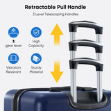 OLIXIS 28 Inch Luggage, Hardside Checked Suitcase with Spinner Wheels, Lightweight ABS Hard Shell Travel Luggage, TSA Approved Lock, Expandable Large Suitcase for Business & Travel–Blue