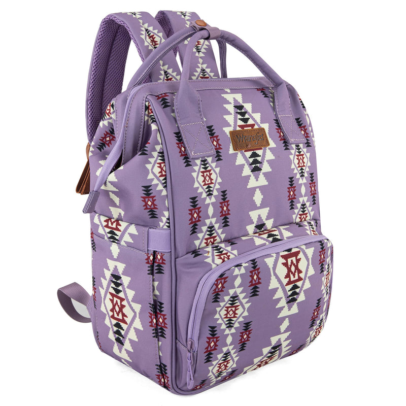 Wrangler Aztec Backpack Organized Daypack Travel Baby Bag with Stroller Strap and Side Bottle Pockets WG2204-9110LV