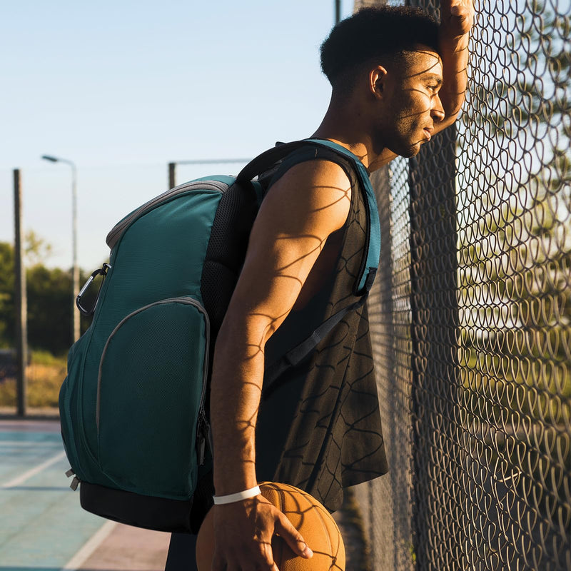 MIER Gym Backpack 40L Basketball Backpack with Ball Compartment & Shoes Storage Multi-Functional Sports Soccer Bag Large Equipment Back Pack Volleyball Backpacks for Men Women, Dark Green