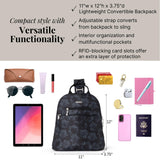 Baggallini Essential Mini Backpack Purse for Women - Built-in RFID Card Holder - Convertible Sling Bag with Adjustable Shoulder Strap