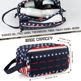 QT&QY Tactical Toiletry Bag For Men Hygiene Bag EDC Military Tool Molle Pouches Small Dopp Kit Mens Shaving Kit Travel shower Bags Star-Spangled