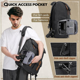 RAINSMORE Camera Bag Backpack for DSLR/SLR Mirrorless 15.6 Inch Laptop Camera Back Pack for Photographers Anti-Theft Photography Bags Case with Tripod Holder & Rain Cover, Black