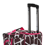 Rockland unisex-adult Rolling Duffel Bag, Pink Giraffe, 22-Inch