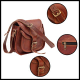 Indian Hando Art 9 inch Women Leather Cross-body Shoulder Bag Satchel Ladies Purse Genuine Multi Pocket Saddle Vintage Handmade Travel