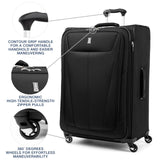 Travelpro Maxlite 5 Softside Expandable Luggage with 4 Spinner Wheels, Lightweight Suitcase, Men and Women, Black, Checked-Large 29-Inch