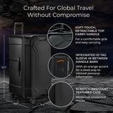 Briggs & Riley 32" Extra Large Trunk Spinner - Checked Luggage for Travel, Suitcases with Wheels, Hardside Rolling Bag for Men & Women, Self-Repairing Zipper - Torq Collection, Stealth Black