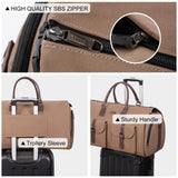 Modoker Convertible Weekender Bag - Canvas Duffle Bags for Travel with Hanging Feature, Brown