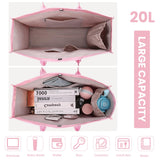 Lushandy PVC Tote Bag for Women, Large Plastic Tote Purse Work Kraft Paper Letter Print Shoulder Bag Carry All Hobo Handbag