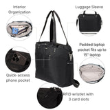 Baggallini Carryall Laptop Tote - Medium 12x19 Inch Travel Crossbody Shoulder Bag