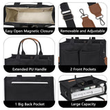 ZHMO Canvas Tote Bag for Women With Compartments and Pocket,Black Women's Bags Crossbody Bags Work Laptop Tote Bag Large Satchels Handbag Tote Purse Everyday Shoulder Bag for Travel Nurse Teacher Gift