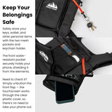 FROSTY PEAKS Summit Hauler Black Chest Pack for Outdoor Sports, Snowboarding and Skiing with Phone Storage, Velcro Holster Compatible, Multiple Pockets, Mesh Back Storage