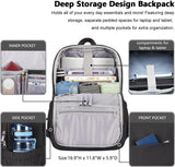 MAXTOP Deep Storage Laptop Backpack with USB Charging Port[Water Resistant] College Computer Bookbag Fits 15 Inch Laptop Black