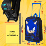 Sonic The Hedgehog Kids Suitcase, Foldable Trolley Bag 15.35” x 10.63” x 3.94”
