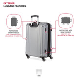 SwissGear 3750 Hardside Luggage with Spinner Wheels, Silver, Checked-Medium 23-Inch