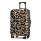 LARVENDER 28 Inch Checked Luggage with Spinner Wheels, PC+ABS Expandable Large Suitcases with Wheels, Travel Luggage sets for Women and Men, Cheetah
