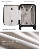 LUGGEX Carry On Luggage Top Opening, FLT Expandable Polycarbonate Hard Shell Suitcase with Wheels (FX-Lite, Charcoal Metallic, 20 Inch, 36L-41L)