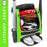 Hsmihair Baseball Bag - Baseball Backpack Holder for Baseball, Large Main Compartment,T-Ball & Softball Equipment & Gear for Youth and Adults,Holds Bats, Helmet, Gloves (Green)