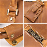 Luokir Mens Leather Weekend Bag Classic Leather Travel Duffel Bags YKK Zipper with Shoes Compartment Sports Vintage Travel Luggage Overnight Duffle Bags (Vintage Brown, 22 Inch)