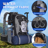 NUBILY 50L Hiking Backpack Waterproof Camping Backpack for Men Women with Rain Cover Lightweight Hiking Daypack Outdoor Travel Dackpack
