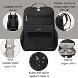 Baggallini Everyday Laptop Backpack - 11x15.5 Lightweight Water-Repellent Nylon Travel Bag w/Padded Laptop Sleeve & RFID