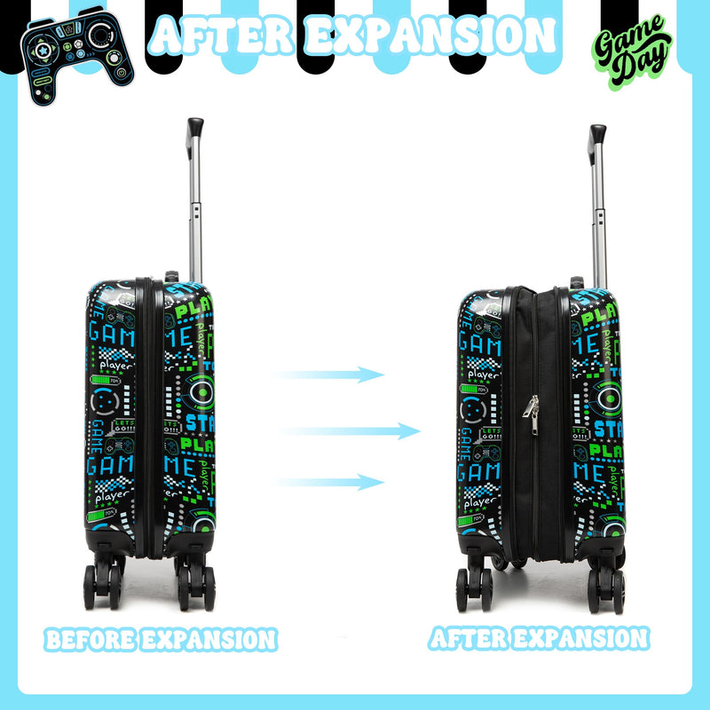 Inprof Kid’s Luggage Set 5 Piece Suitcase Set 16’’ Hardside Luggage with Spinner Wheels Girls Boys Carry on Luggage Travel Rolling Luggage Airline Approved