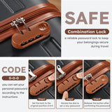 Suitour 4 Piece Luggage Sets, Hard Shell Suitcase Set with Spinner Wheels 16 20 24 28inch Travel Sets(Black Tan)