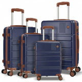 Hoteel Luggage Sets 4 Piece, 4-Yr Warranty Durable Suitcase Dual-Spinner Wheel TSA Lock, Lightweight Travel Hardshell PC+ABS Carry on Luggage for Men&Women, Navy(16/20/24/28 inch)