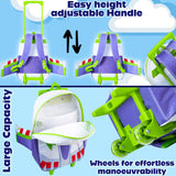 Disney Toy Story 2-in-1 Buzz Lightyear Carry On Luggage 18” Rolling Kids Mini Suitcase with Wheels & Handle 16L, Lightweight Travel Bag Gifts for Kids