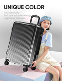 Comeria Checked 2 Sets 22 Inch/25 Inch Luggage, ABS+PC Hardshell Suitcase Lightweight Large Travel Luggage with Spinner Wheels & TSA Lock