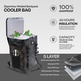 Quiksilver Zipperless Backpack Cooler 30L, Holds 36 Cans, 48 Hour Insulation, Leakproof & Waterproof Design, Heavy Duty TPU, IPX7, Padded Straps, Kangaroo Pockets, Bottle Opener (Tie-Dye)