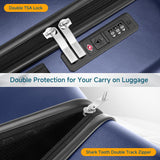 Hoteel Luggage Sets 5 Piece, 4-Year Warranty, Carry-On Luggage with Dual-Spinner Wheels, PC+ABS Hardside Suitcase Set with TSA Lock, Durable Large Suitcase, Dark Blue(20/24/28/DB/TB)
