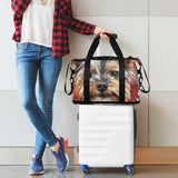 Colorful Dog Buffalo Plaid Snowflakes Christmas Travel Duffel Bags Travel Weekender Gear Bag with Toiletry Bag for Business Trips 2 Pcs Set