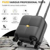 MGB 14 Inch Underseat Carry On Luggage with Wheels Free Boarding Personal Item Suitcases with TSA-Approved Hardshell Lightweight Carry On Bag for Short Travel, Charcoal Grey
