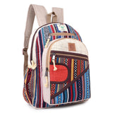 KayJayStyles Natural Handmade Large Multi Pocket Hemp Nepal Backpack (BKPK-4) | Backpacks4Less