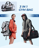 BAGSMART Gym Bag for Women & Men, Sports Travel Duffel Backpack with Shoe Compartment Laptop Compartment, Water Resistant Carry On Weekender Bag for Airplane