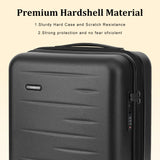 CENSIEN 16 Inch Underseat Carry On Luggage Airline Approved, Expandable Lightweight ABS+PC Hard Shell Suitcases with 360° Spinner Wheels, TSA Lock, YKK Zipper, for Business Weekender (Black, 1 PC)