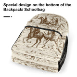 UEQIKI Western Desert Cowboy Lightweight Travel Backpack With Zipped Front Pocket Printed Laptop Bag Fashion Casual Daypack For Work, Hiking, Camping Unisex