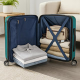 World Traveler Dejuno Beaumont Lightweight Hardside Expandable Spinner Luggage, Teal, Carry-On