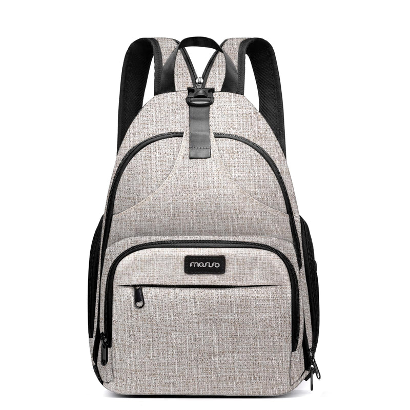 MOSISO Camera Bag Sling Backpack,DSLR/SLR/Mirrorless Photography Camera Case Crossbody Shoulder Bag with Tripod Holder&Rain Cover&Shoulder Straps Compatible with Canon/Nikon/Sony, Khaki