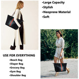 QOGiR Neoprene Multipurpose Beach Bag Tote with Inner Zipper Pocket …