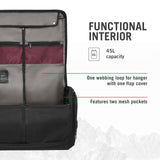 Victorinox Crosslight Garment Bag - Travel Bag for Hanging Clothes - Includes Mesh Pockets & Hanger Loop - Premium Travel Essentials - Black