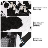 ZORFIN 26L Backpack for College, and Travel: Water Resistant Bookbag - Cow Print Black