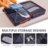 Hoteel Luggage Sets 4 Piece, 4-Yr Warranty Durable Suitcase Dual-Spinner Wheel TSA Lock, Lightweight Travel Hardshell PC+ABS Carry on Luggage for Men&Women, Navy(16/20/24/28 inch)