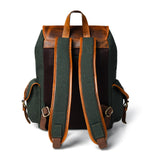 NATURAHIDE Leather Canvas Backpack Durable Vintage Large Travel Laptop Bag for Men & Women Work Hiking School (Oily Green)