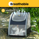 Conlun Cat Backpack Carrier for Small Dogs and Cats Fit Up to 15 Lbs,Small Dog Backpack, Foldable with 3-Side Mesh Windows, Pet Carrier for Travel & Hiking Friendly，Gray
